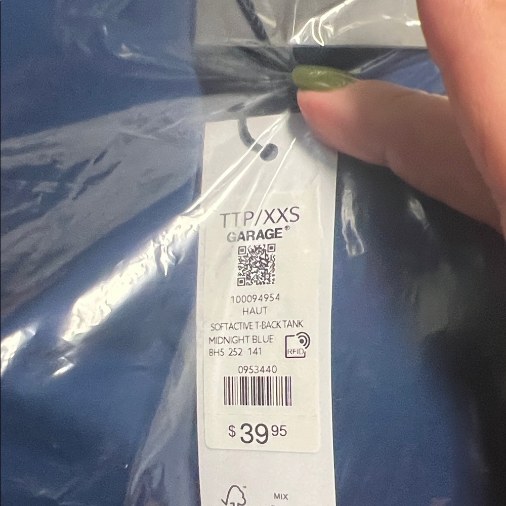Garage Blue Racerback Tank Top - Picture 4 of 5